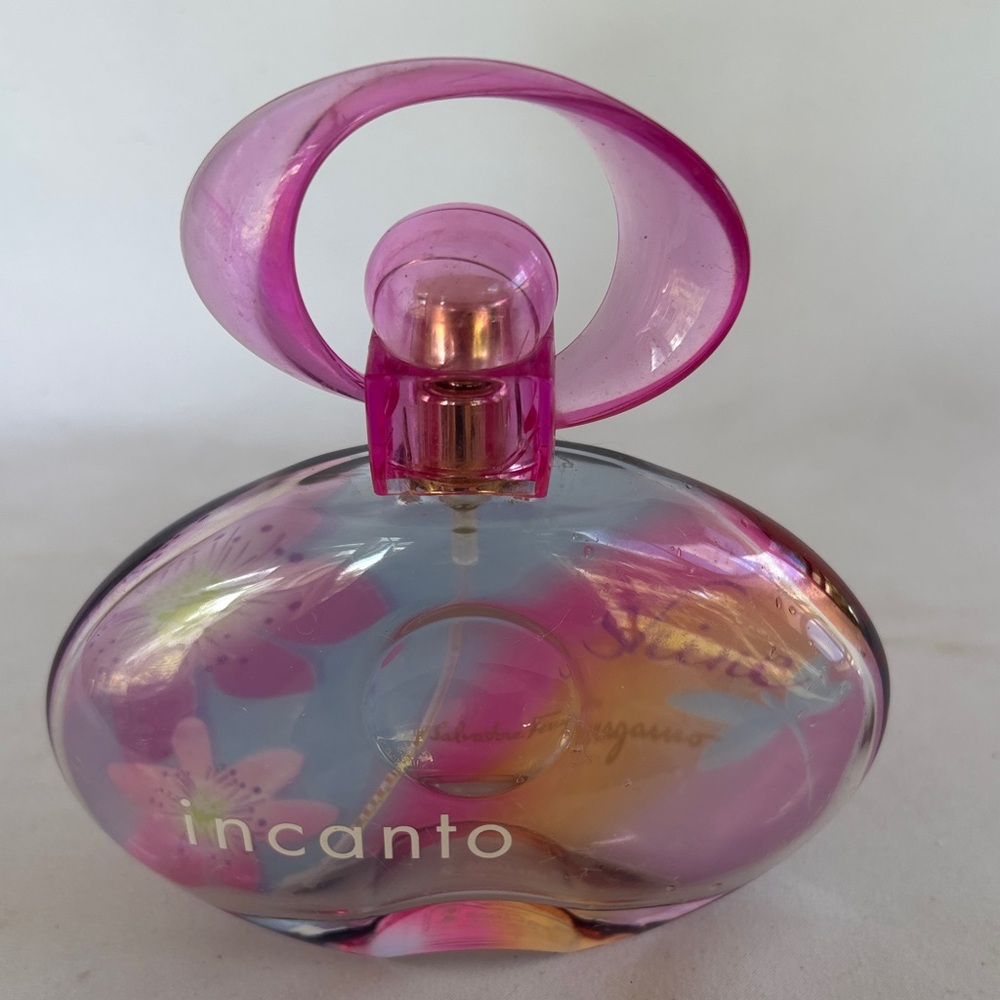 EMPTY BOTTLE SALVATORE FERRAGAMO INCANTO  SHINE PINK & BLUE COLLECTIBLE BOTTLE. - Picture 2 of 8